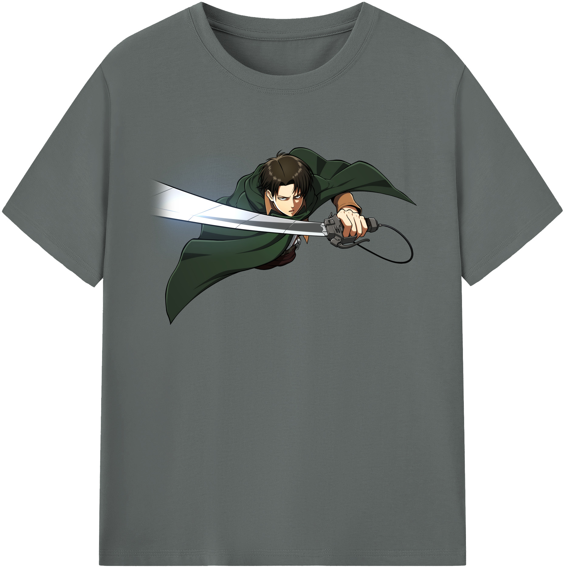 （画像用） 進撃の巨人 リヴァイ·アッカーマン Attack on Titan Levi Ackerman 綿100％ メンズ半袖Tシャツ｜肌触りやわらか＆通気性